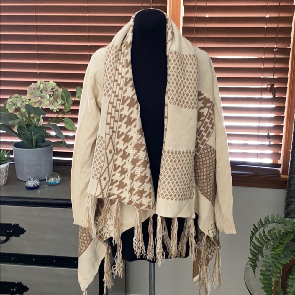 Cardigan Poncho Sweater